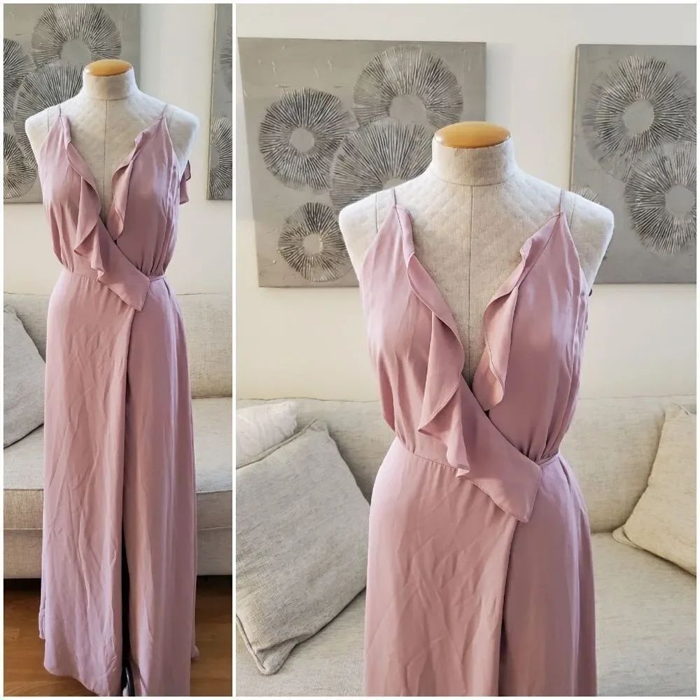 NEW Wayf Jamie Ruffle Wrap Gown Size Medium - Picture 3 of 8